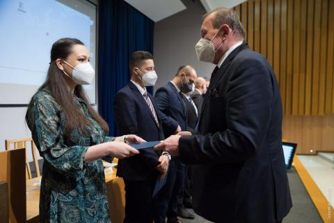 Odovzdanie ďakovných listov a diplomov na VR TUKE 11.02.2022