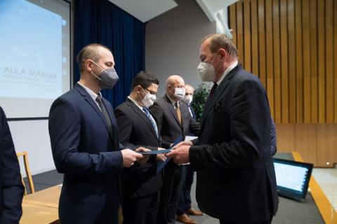 Odovzdanie ďakovných listov a diplomov na VR TUKE 11.02.2022