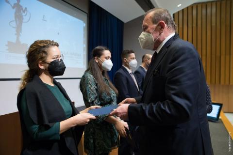 Odovzdanie ďakovných listov a diplomov na VR TUKE 11.02.2022